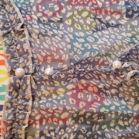 Flowy blue chiffon dress in XL - Picture 4 of 5